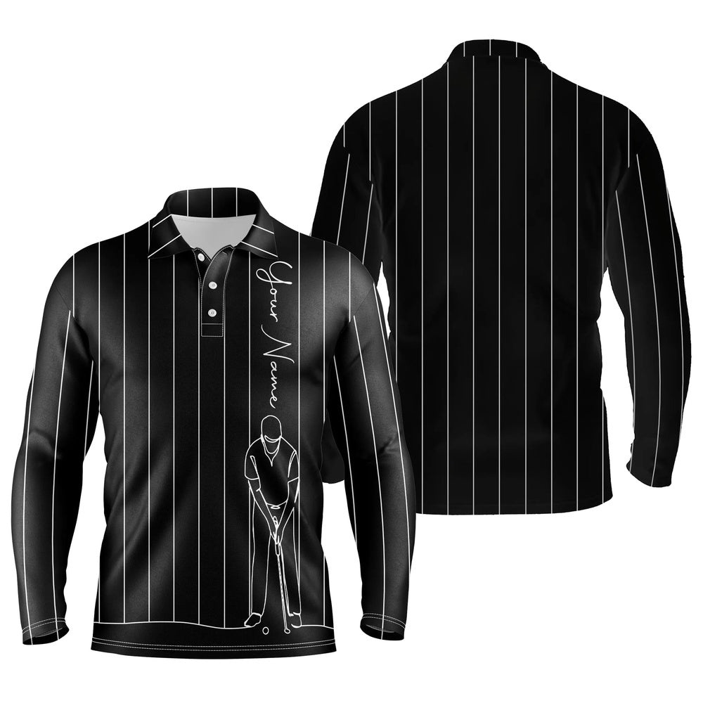 Personalized Men’s Golf Polo Shirts Custom Name Golf Tops Men’s For Men Black, Golf Polo Shirt, Golf Shirts