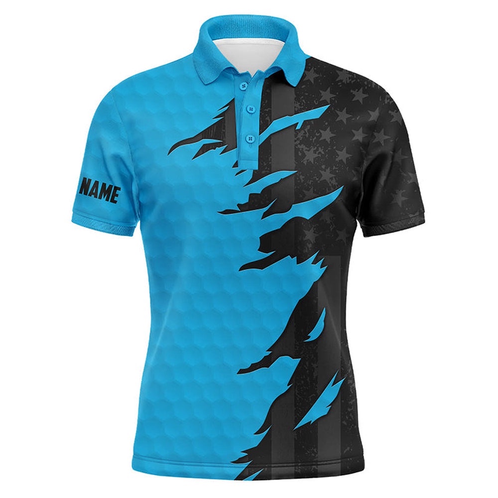 Personalized Men’s Golf Polos Shirts Custom Blue Golf Ball Skin Black American Flag Men’s Golf Apparel, Golf Polo Shirt, Golf Shirts Personalized Men’s Golf Polos Shirts Custom Blue Golf Ball Skin Black American Flag Men’s Golf Apparel, Golf Polo Shirt, Golf Shirts