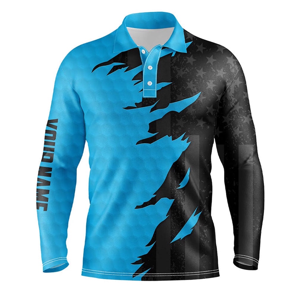 Personalized Men’s Golf Polos Shirts Custom Blue Golf Ball Skin Black American Flag Men’s Golf Apparel, Golf Polo Shirt, Golf Shirts Personalized Men’s Golf Polos Shirts Custom Blue Golf Ball Skin Black American Flag Men’s Golf Apparel, Golf Polo Shirt, Golf Shirts