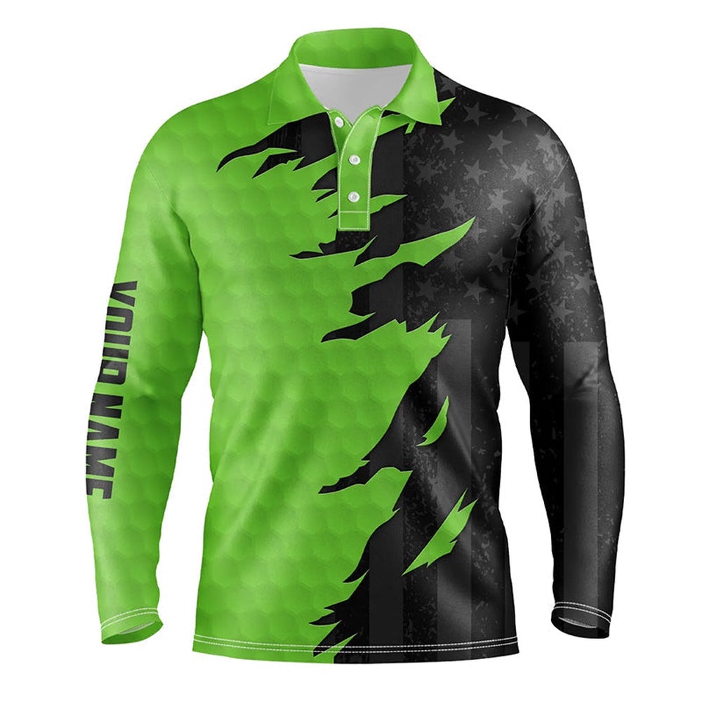 Personalized Men’s Golf Polos Shirts Custom Green Golf Ball Skin Black American Flag Men’s Golf Apparel, Golf Polo Shirt, Golf Shirts Personalized Men’s Golf Polos Shirts Custom Green Golf Ball Skin Black American Flag Men’s Golf Apparel, Golf Polo Shirt, Golf Shirts