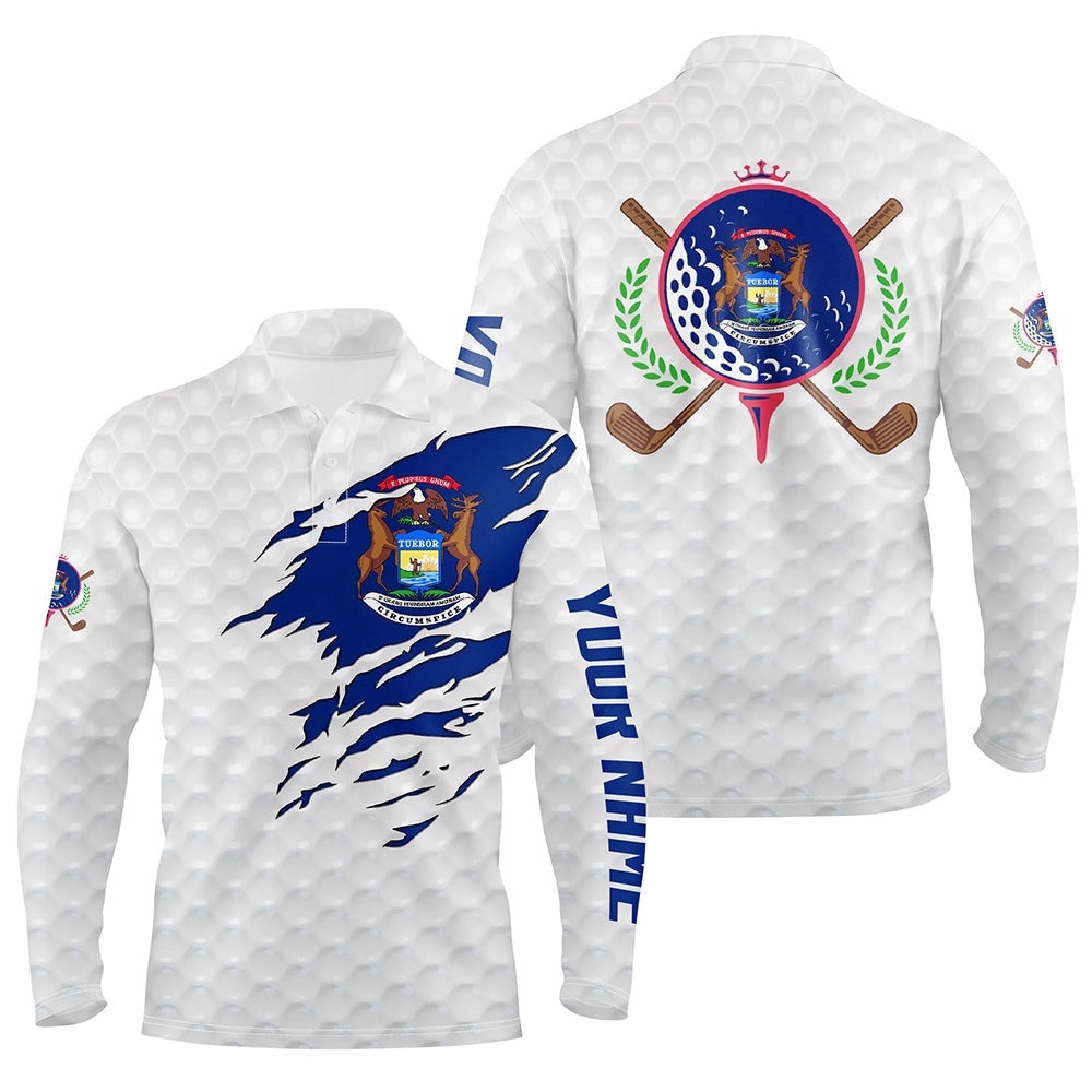Personalized Michigan Flag Patriot Golf White Men Golf Polo Shirts Custom Name Golf Gifts For Men A, Golf Polo Shirt, Golf Shirts Personalized Michigan Flag Patriot Golf White Men Golf Polo Shirts Custom Name Golf Gifts For Men A, Golf Polo Shirt, Golf Shirts