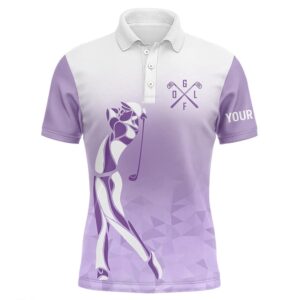 Personalized Purple And White Men’s Custom Golf…