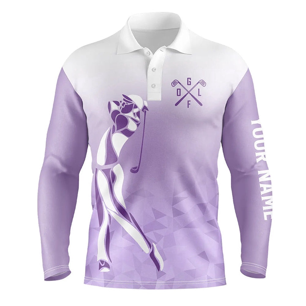 Personalized Purple And White Men’s Custom Golf Gifts For Men’s, Golf Polo Shirt, Golf Shirts Personalized Purple And White Men’s Custom Golf Gifts For Men’s, Golf Polo Shirt, Golf Shirts