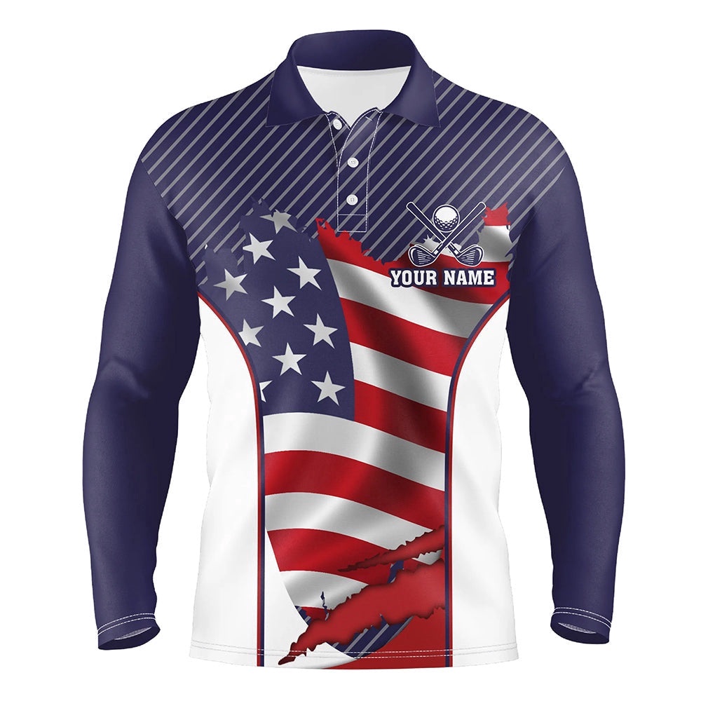 Personalized Red, White, And Blue American Flag Men’s Custom Golf Tops For Men’s, Golf Polo Shirt, Golf Shirts Personalized Red, White, And Blue American Flag Men’s Custom Golf Tops For Men’s, Golf Polo Shirt, Golf Shirts