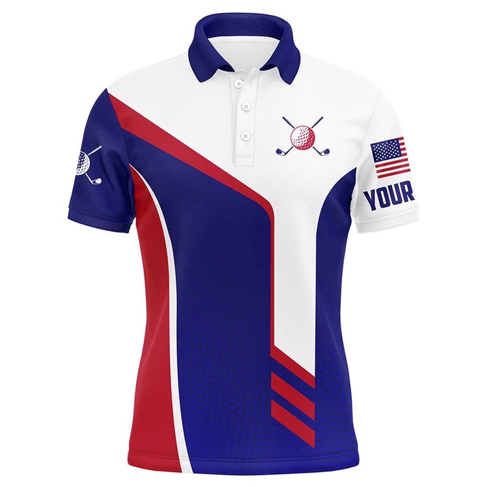 Personalized Red White And Blue Golf Polos Shirts For Men Custom Patriotic Men’s Golf Tops, Golf Polo Shirt, Golf Shirts Personalized Red White And Blue Golf Polos Shirts For Men Custom Patriotic Men’s Golf Tops, Golf Polo Shirt, Golf Shirts