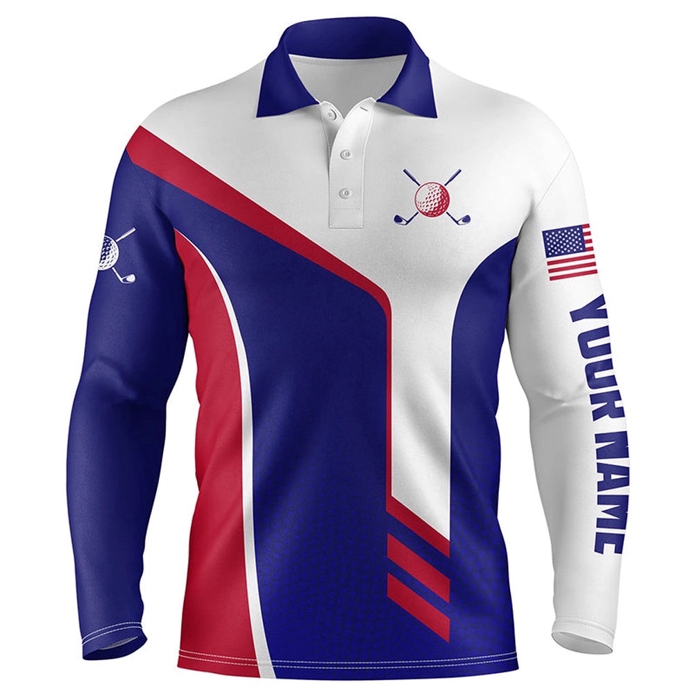 Personalized Red White And Blue Golf Polos Shirts For Men Custom Patriotic Men’s Golf Tops, Golf Polo Shirt, Golf Shirts Personalized Red White And Blue Golf Polos Shirts For Men Custom Patriotic Men’s Golf Tops, Golf Polo Shirt, Golf Shirts