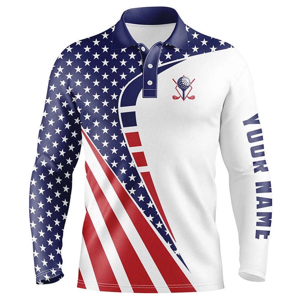 Personalized Red, White And Blue Golf Polos Shirts For Men’s Custom American Flag Patriot Golf Wears, Golf Polo Shirt, Golf Shirts Personalized Red, White And Blue Golf Polos Shirts For Men’s Custom American Flag Patriot Golf Wears, Golf Polo Shirt, Golf Shirts