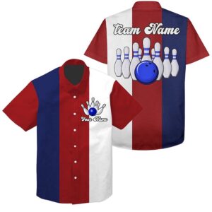 Personalized Red White And Blue Retro Bowling…