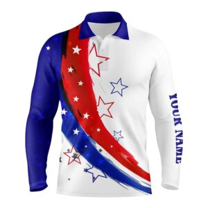 Personalized Red White And Blue Stars Men s Golf Polos Shirts Custom Golf Apparel For Men s Golf Polo Shirt Golf Shirts 2 wvb2ow.jpg