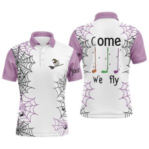 Personalized Spider Web Halloween Men’s Golf Polo…