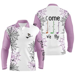 Personalized Spider Web Halloween Men s Golf Polo Shirts Come We Fly Golf Clubs Polo Shirts Purple Golf Polo Shirt Golf Shirts 2 xw9cnp.jpg