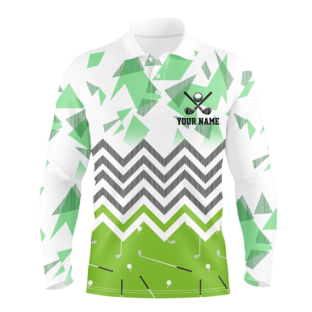 Personalized White And Green Golf Pattern Custom Men’s Golf Polo Shirt, Golf Tops For Men Golf Gifts, Golf Polo Shirt, Golf Shirts Personalized White And Green Golf Pattern Custom Men’s Golf Polo Shirt, Golf Tops For Men Golf Gifts, Golf Polo Shirt, Golf Shirts
