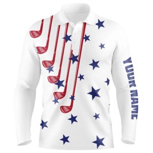 Personalized White Golf Clubs Polos Shirt For Men American Flag Th July Patriotic Men s Golf Tops Golf Polo Shirt Golf Shirts 2 ikzque.jpg