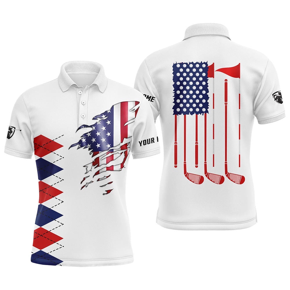 Personalized White Golf Polos Shirts For Men’s American Flag Th July Custom Best Men’s Golf Wears, Golf Polo Shirt, Golf Shirts Personalized White Golf Polos Shirts For Men’s American Flag Th July Custom Best Men’s Golf Wears, Golf Polo Shirt, Golf Shirts