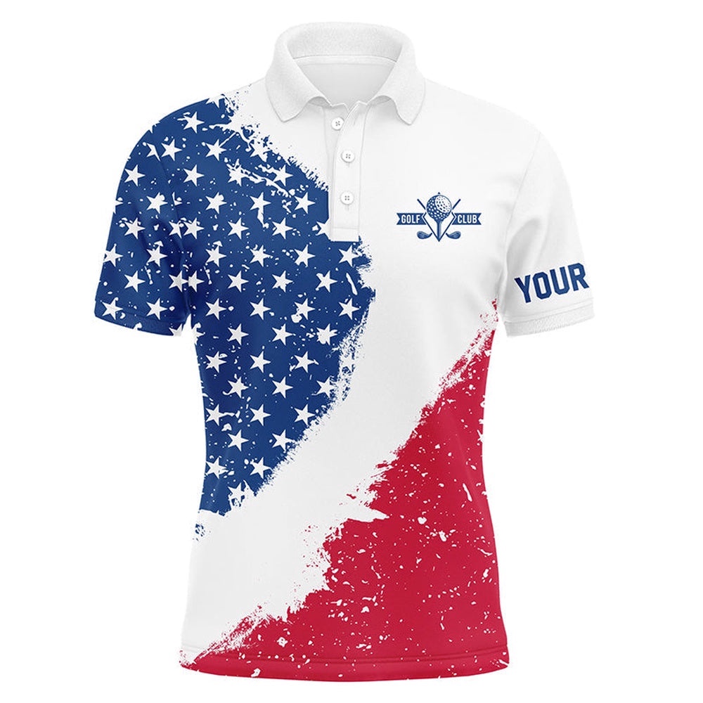 Personalized White Golf Polos Shirts For Men’s American Flag Th July Custom Men’s Golf Apparel, Golf Polo Shirt, Golf Shirts Personalized White Golf Polos Shirts For Men’s American Flag Th July Custom Men’s Golf Apparel, Golf Polo Shirt, Golf Shirts