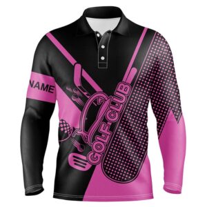 Pink And Black Men s Golf Polo Shirts Custom Golf Club Attire For Men For Men s Golf Polo Shirt Golf Shirts 2 svszzy.jpg