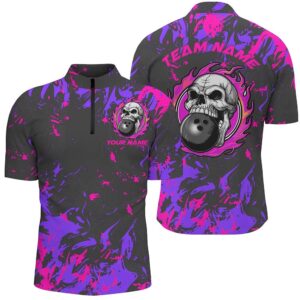 Pink And Purple Bowling Jersey For Men…