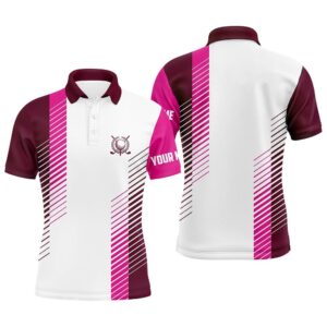 Pink And White Men’s Golf Polo Shirts…