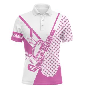 Pink And White Men’s Golf Polo Shirts…