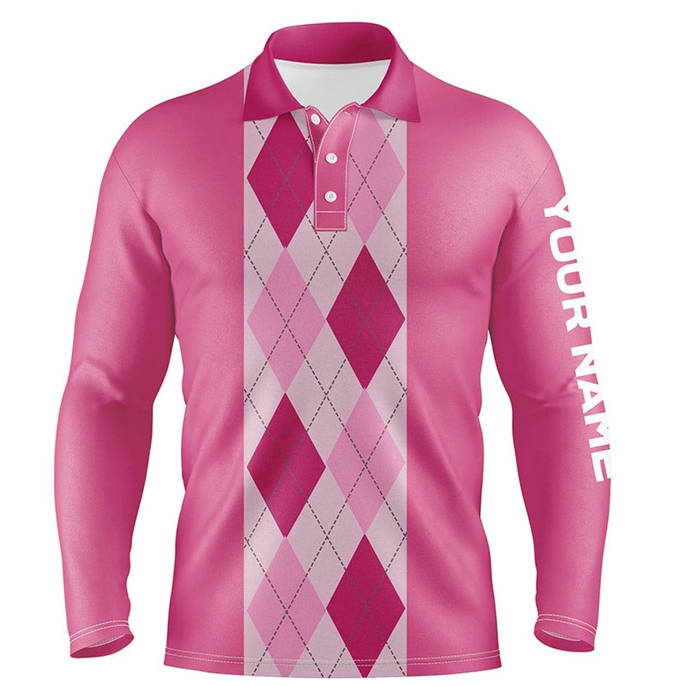 Pink Argyle Plaid Pattern Men’s Golf Polo Shirt Custom Golf Polos Shirt For Men, Golf Polo Shirt, Golf Shirts Pink Argyle Plaid Pattern Men’s Golf Polo Shirt Custom Golf Polos Shirt For Men, Golf Polo Shirt, Golf Shirts