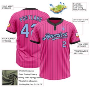 Pink Black Pinstripe Light Blue Two Button Unisex Softball Jersey Custom Team Softball Jersey 3 e4khm6.jpg
