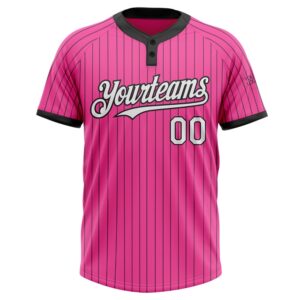Pink Black Pinstripe White Two Button Unisex Softball Jersey Custom Team Softball Jersey 2 ionxqi.jpg