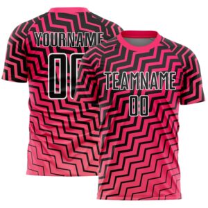Pink Black White Geometric Lines Sublimation Soccer…