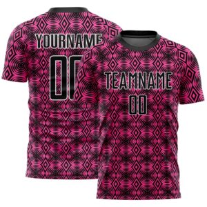 Pink Black White Geometric Shapes Sublimation Soccer…