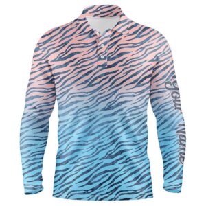 Pink Blue Tiger Pattern Men s Golf Polo Shirts Custom Golf Clothes For Men Gifts For The Golfer Golf Polo Shirt Golf Shirts 2 ymntsh.jpg