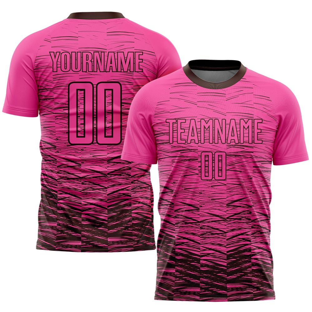 Pink Brown Sublimation Soccer Uniform Jersey, Custom Team Soccer Jersey Shirt Pink Brown Sublimation Soccer Uniform Jersey, Custom Team Soccer Jersey Shirt