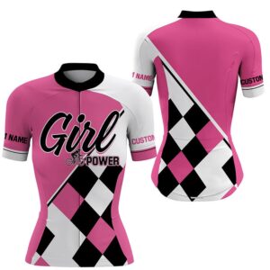 Pink Cycling Jersey Womens Bike Shirts Girl…