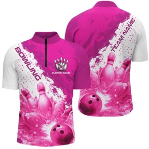 Pink Flame Strike Bowling Team Shirts For…