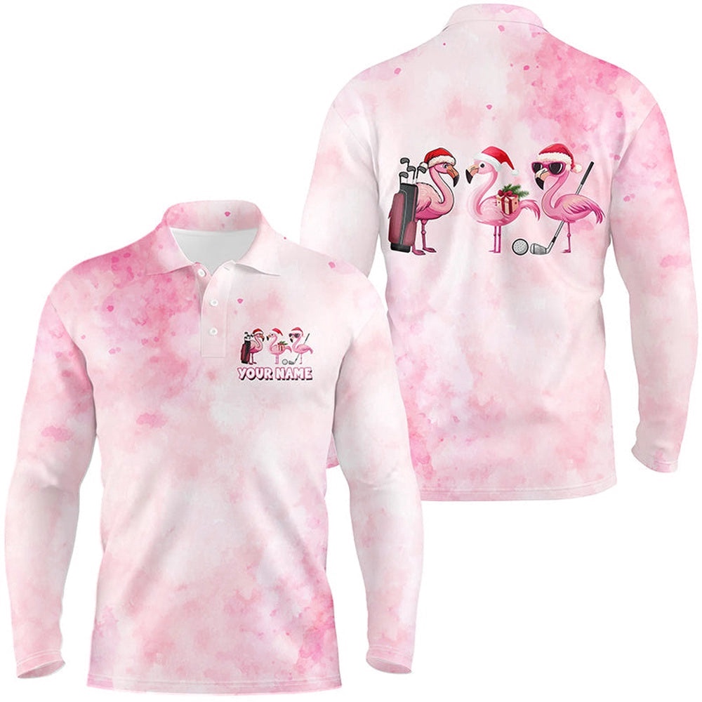Pink Flamingo Christmas Men Golf Polo Shirts Custom Christmas Golf Shirts For Men, Golf Polo Shirt, Golf Shirts Pink Flamingo Christmas Men Golf Polo Shirts Custom Christmas Golf Shirts For Men, Golf Polo Shirt, Golf Shirts