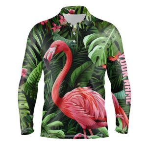 Pink Flamingo Green Tropical Pattern Men s Golf Polo Shirts Custom Golf Attire For Men Golf Polo Shirt Golf Shirts 2 bm1tll.jpg