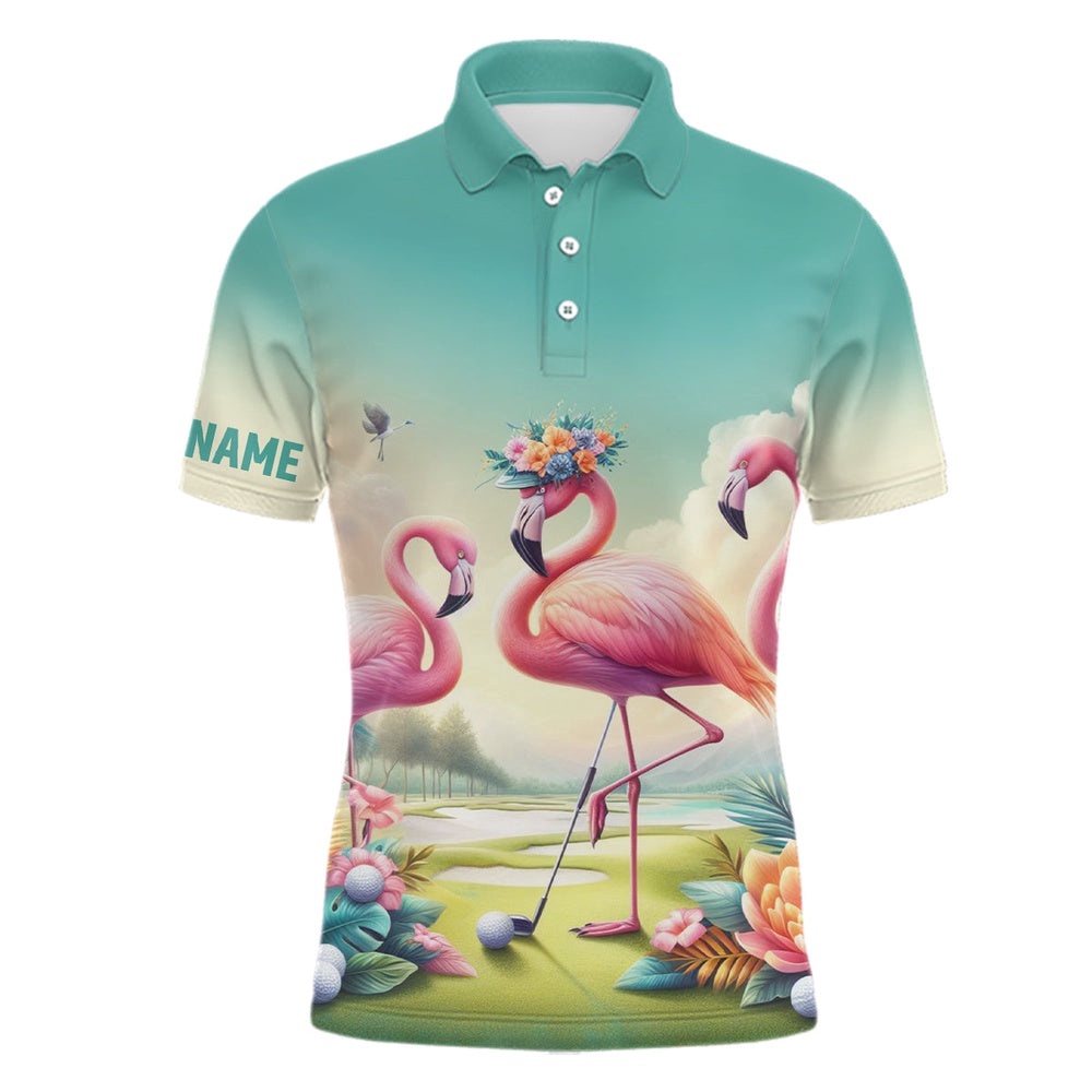 Pink Flamingo Tropical Men’s Golf Polo Shirts Custom Name Golf Shirts For Men Golf Gifts, Golf Polo Shirt, Golf Shirts Pink Flamingo Tropical Men’s Golf Polo Shirts Custom Name Golf Shirts For Men Golf Gifts, Golf Polo Shirt, Golf Shirts