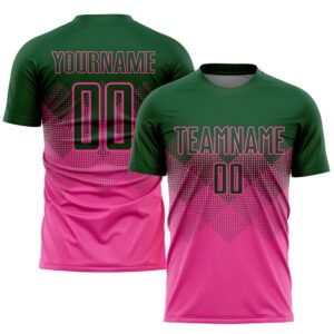 Pink Green Sublimation Soccer Uniform Jersey, Custom…