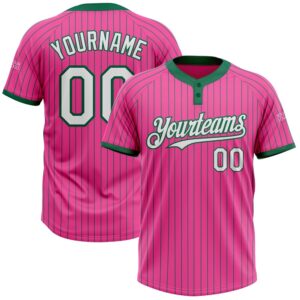 Pink Kelly Green Pinstripe White Two Button…