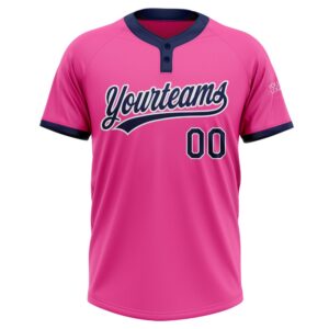 Pink Navy White Two Button Unisex Softball Jersey Custom Team Softball Jersey 2 cbhyb0.jpg