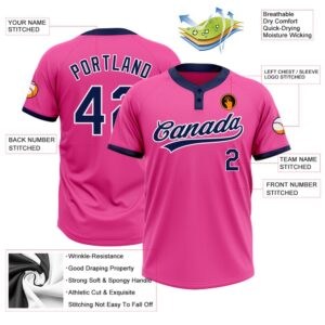 Pink Navy White Two Button Unisex Softball Jersey Custom Team Softball Jersey 3 g7vvla.jpg