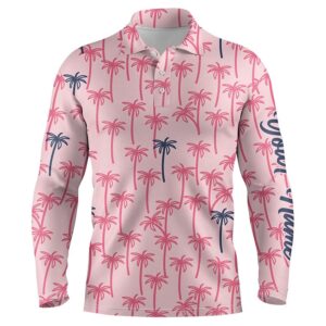 Pink Palm Tree Pattern Men s Golf Polo Shirts Custom Name Tropical Team Golf Shirt Men s Golf Polo Shirt Golf Shirts 2 rrevgw.jpg