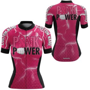 Pink Power Cycling Jersey Womens Bike Shirts…