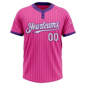 Pink Purple Pinstripe White Two Button Unisex Softball Jersey Custom Team Softball Jersey 2 l0labj.jpg