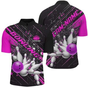 Pink Purple Strike Bowling Team Shirts For…