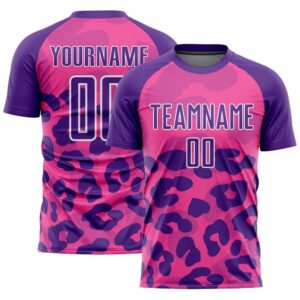 Pink Purple White Animal Print Sublimation Soccer…