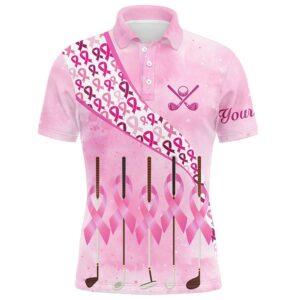 Pink Ribbon Golf Clubs Men Golf Polo…