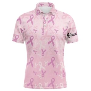 Pink Ribbon Pattern Breast Cancer Awareness Golf…