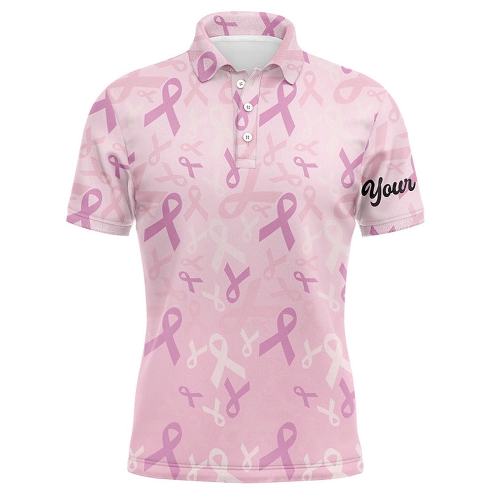 Pink Ribbon Pattern Breast Cancer Awareness Golf Shirts Custom Name Men’s Golf Polo Shirts, Golf Polo Shirt, Golf Shirts Pink Ribbon Pattern Breast Cancer Awareness Golf Shirts Custom Name Men’s Golf Polo Shirts, Golf Polo Shirt, Golf Shirts