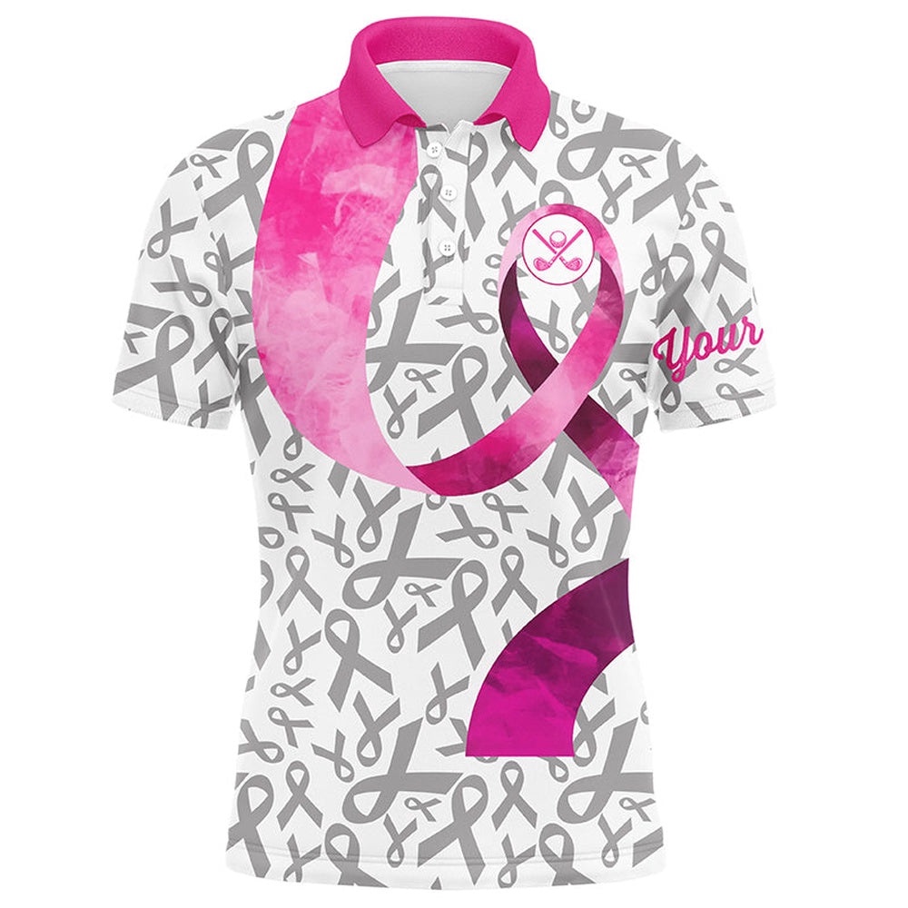 Pink Ribbon Pattern Men Golf Polo Shirts Custom Breast Cancer Golf Shirts For Men, Golf Outfits Male, Golf Polo Shirt, Golf Shirts Pink Ribbon Pattern Men Golf Polo Shirts Custom Breast Cancer Golf Shirts For Men, Golf Outfits Male, Golf Polo Shirt, Golf Shirts