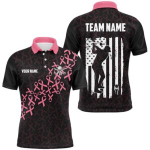 Pink Ribbons Breast Cancer Awareness Men’s Golf…