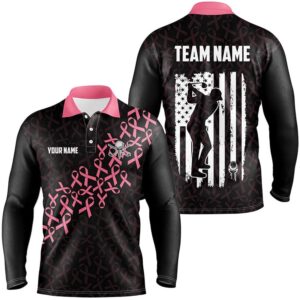 Pink Ribbons Breast Cancer Awareness Men s Golf Polo Shirts Custom American Flag Golf Apparel For Men s Golf Polo Shirt Golf Shirts 2 tlgkxa.jpg
